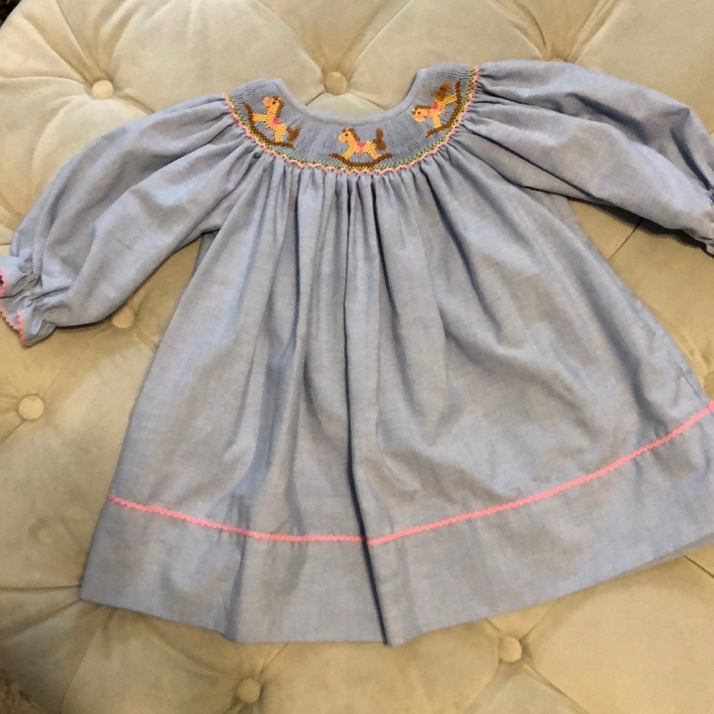 Anavini smocked dress- sz 12 mos